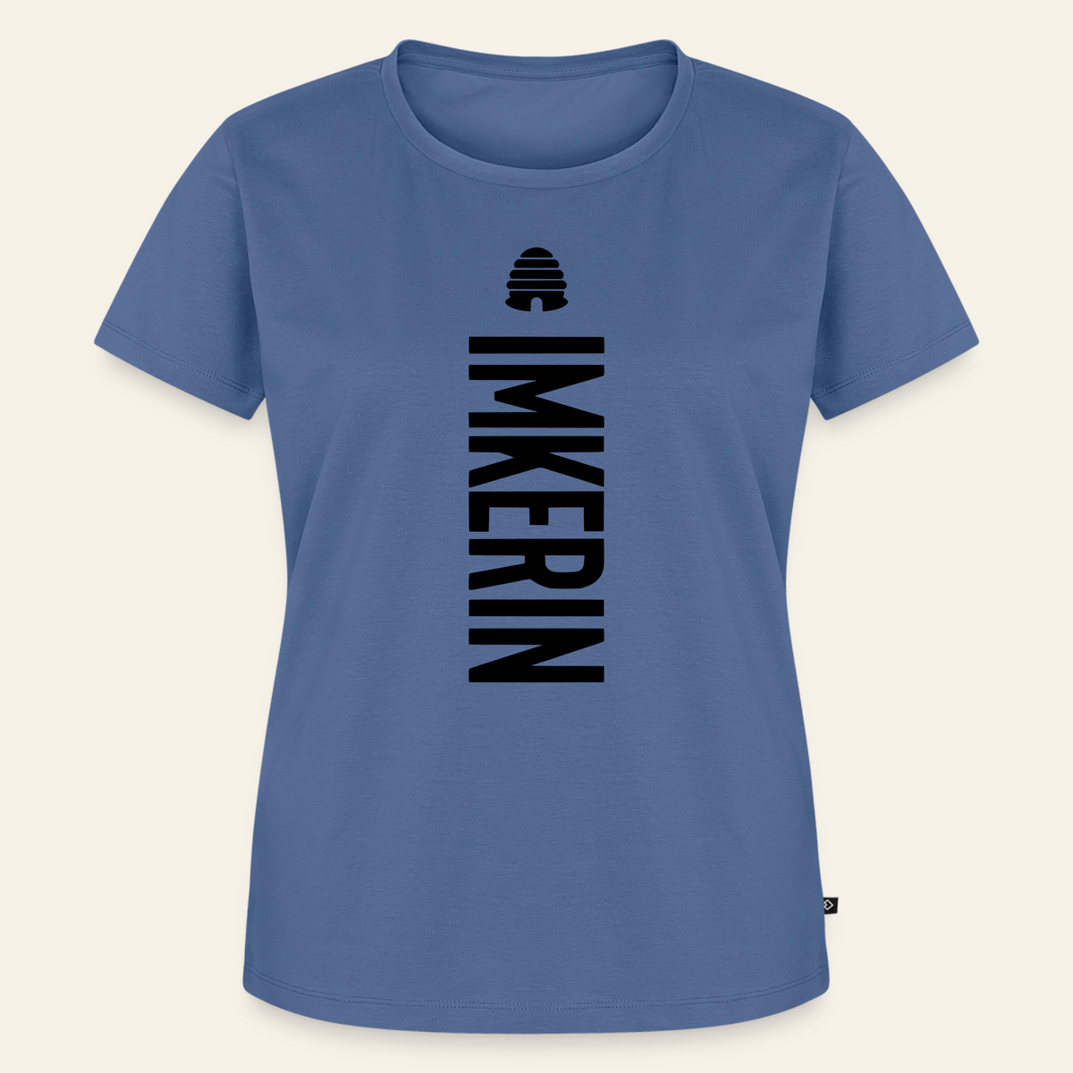 IMKERIN Hive Charlie T-Shirt in Steinblau – Vorderseite