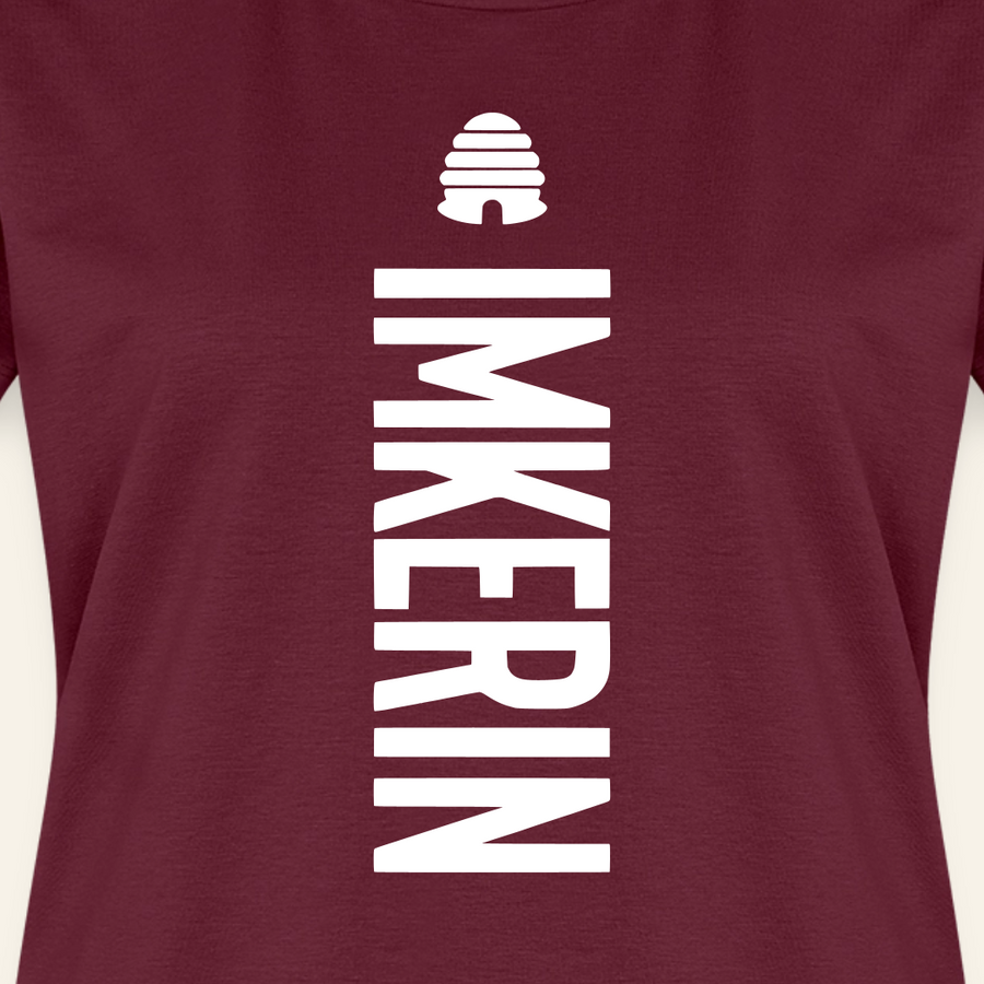 IMKERIN Hive Charlie T-Shirt in Bordeaux – Druck im Detail
