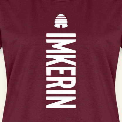IMKERIN Hive Charlie T-Shirt in Bordeaux – Druck im Detail