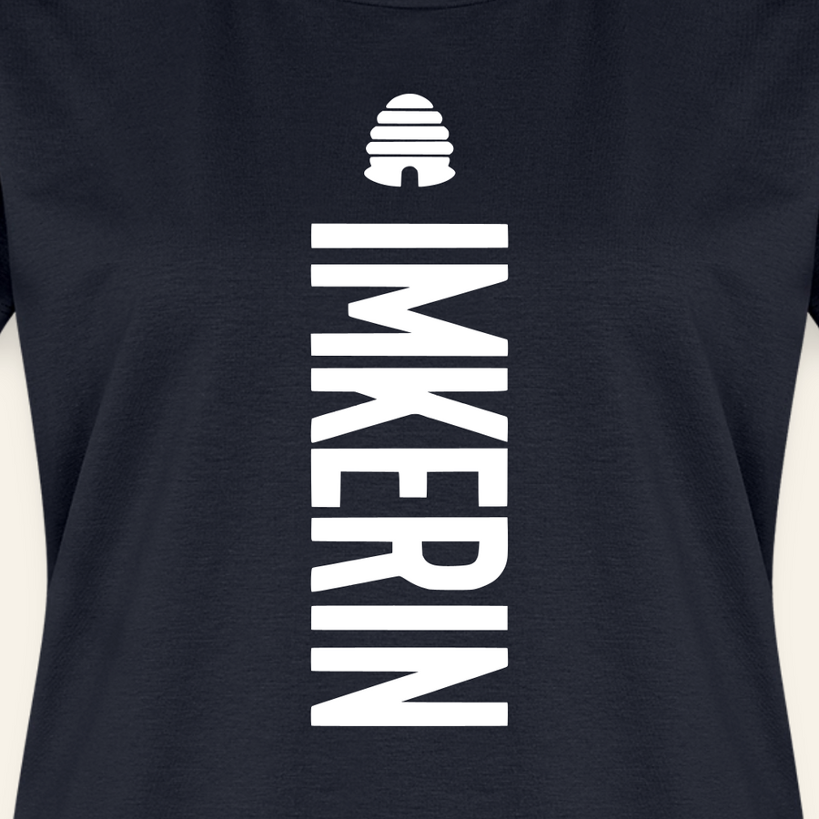 IMKERIN Hive Charlie T-Shirt in Dunkelblau – Druck im Detail
