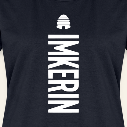 IMKERIN Hive Charlie T-Shirt in Dunkelblau – Druck im Detail