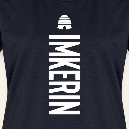 IMKERIN Hive Charlie T-Shirt in Dunkelblau – Druck im Detail