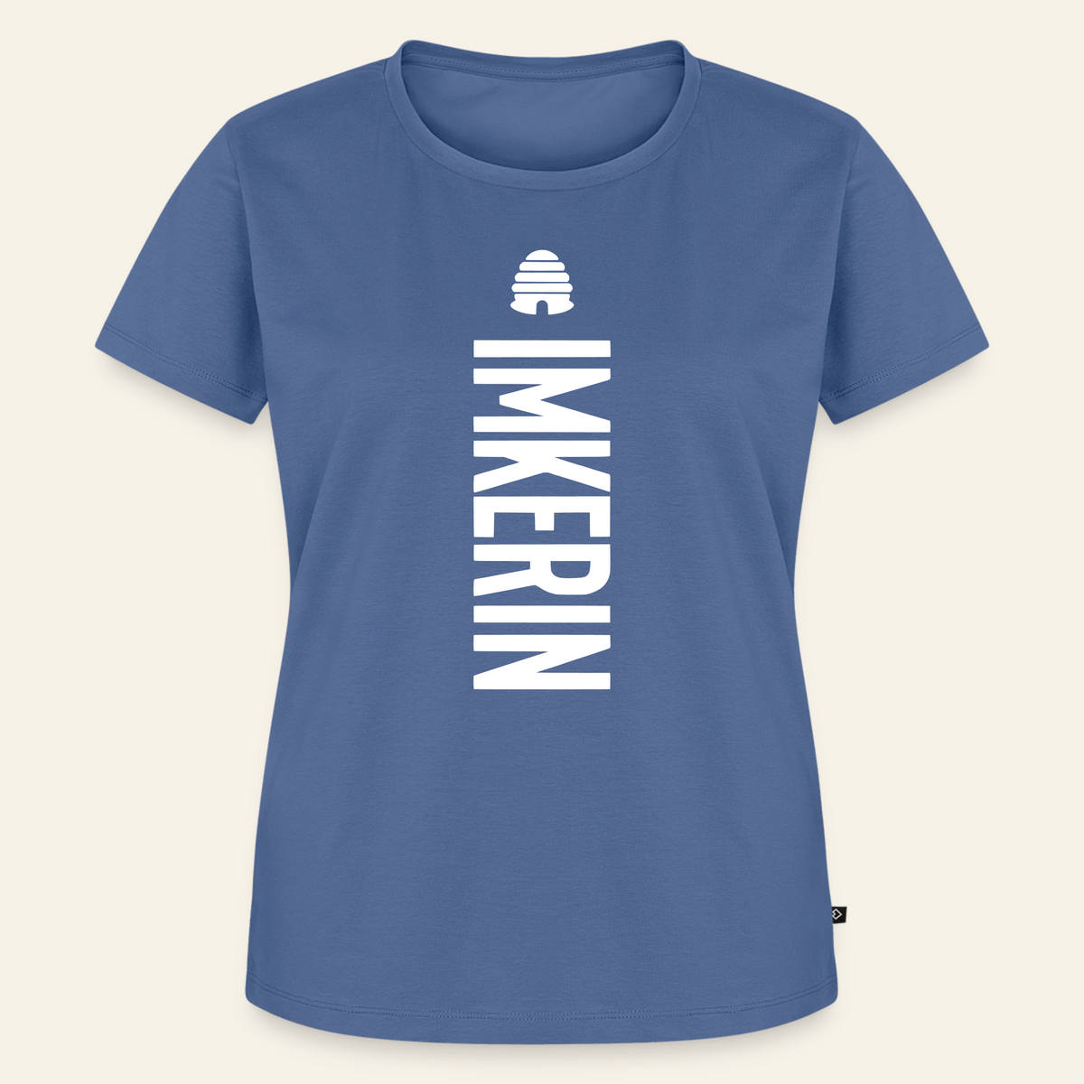 IMKERIN Hive Charlie T-Shirt in Steinblau – Vorderseite