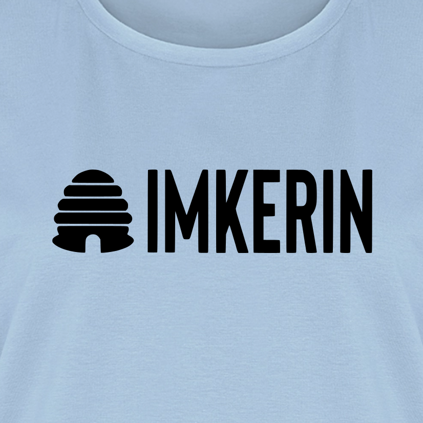 IMKERIN Hive Prime T-Shirt in Hellblau – Druck im Detail