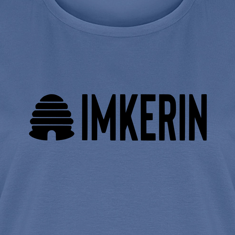 IMKERIN Hive Prime T-Shirt in Steinblau – Druck im Detail
