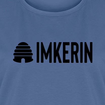 IMKERIN Hive Prime T-Shirt in Steinblau – Druck im Detail