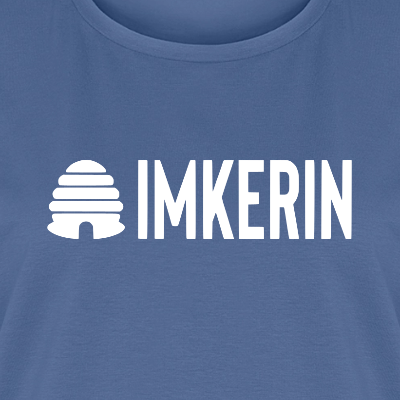 IMKERIN Hive Prime T-Shirt in Steinblau – Druck im Detail