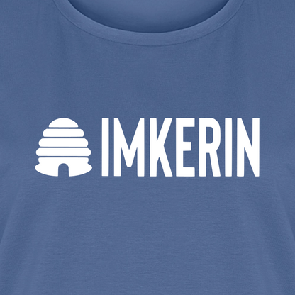 IMKERIN Hive Prime T-Shirt in Steinblau – Druck im Detail