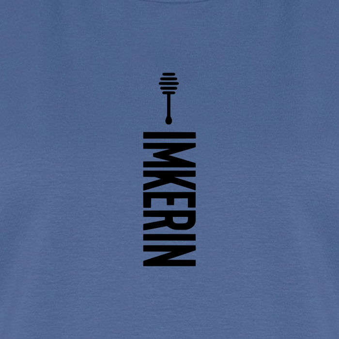 IMKERIN Honig Alpha T-Shirt in Steinblau – Druck im Detail