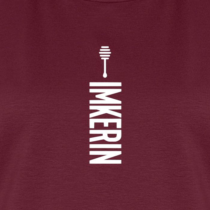 IMKERIN Honig Alpha T-Shirt in Bordeaux – Druck im Detail