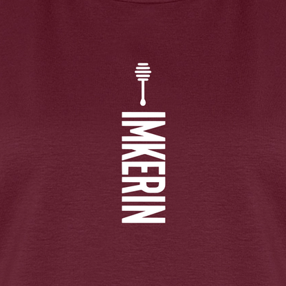 IMKERIN Honig Alpha T-Shirt in Bordeaux – Druck im Detail