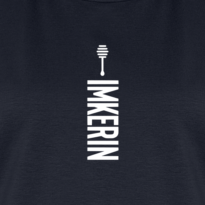 IMKERIN Honig Alpha T-Shirt in Dunkelblau – Druck im Detail