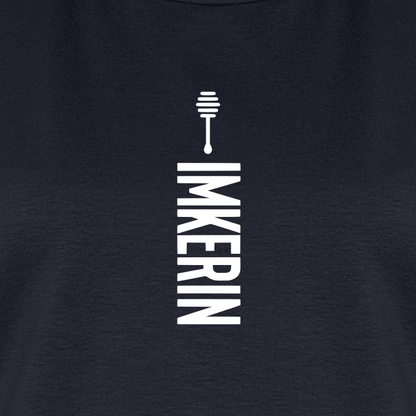 IMKERIN Honig Alpha T-Shirt in Dunkelblau – Druck im Detail