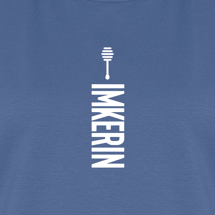 IMKERIN Honig Alpha T-Shirt in Steinblau – Druck im Detail