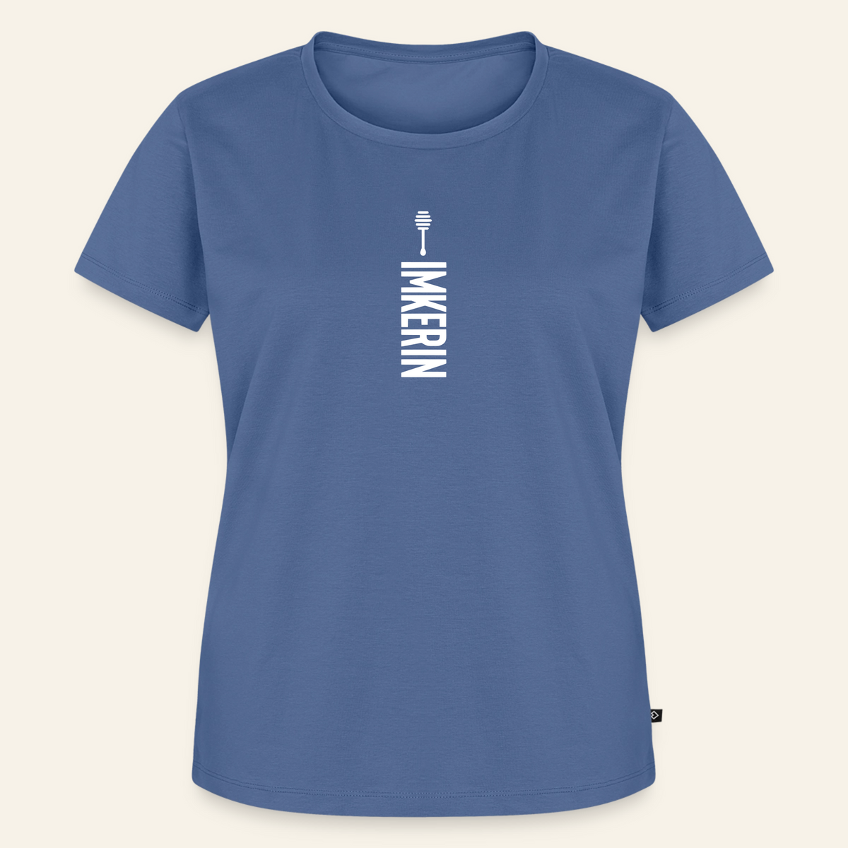 IMKERIN Honig Alpha T-Shirt in Steinblau – Vorderseite