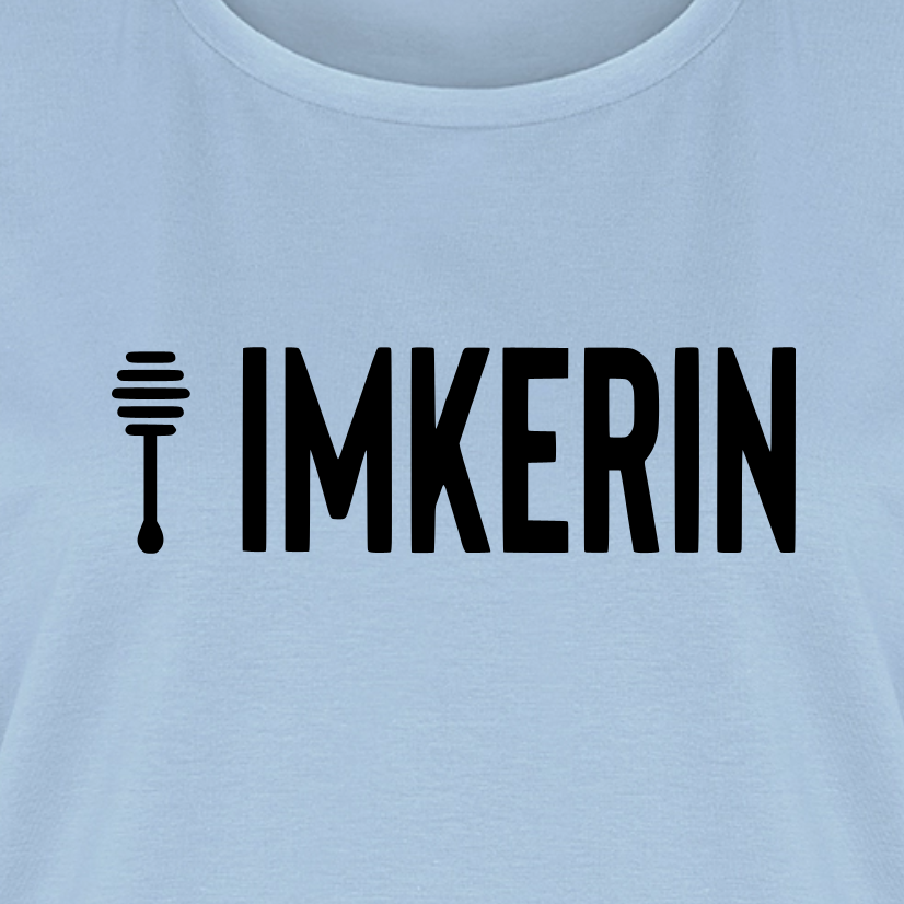 IMKERIN Honig Prime T-Shirt in Hellblau – Druck im Detail