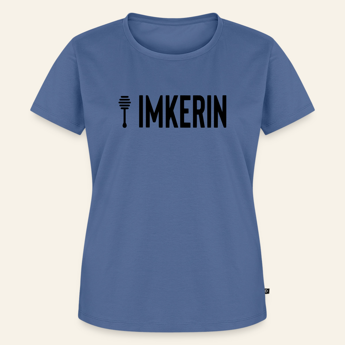 IMKERIN Honig Prime T-Shirt in Steinblau – Vorderseite