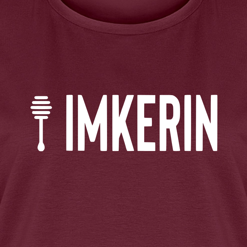 IMKERIN Honig Prime T-Shirt in Bordeaux – Druck im Detail