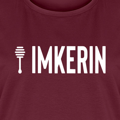 IMKERIN Honig Prime T-Shirt in Bordeaux – Druck im Detail