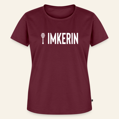 IMKERIN Honig Prime T-Shirt in Bordeaux – Vorderseite