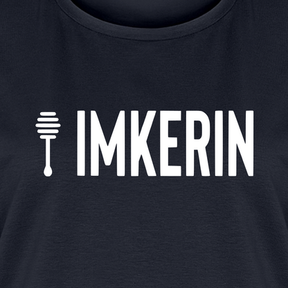 IMKERIN Honig Prime T-Shirt in Dunkelblau – Druck im Detail