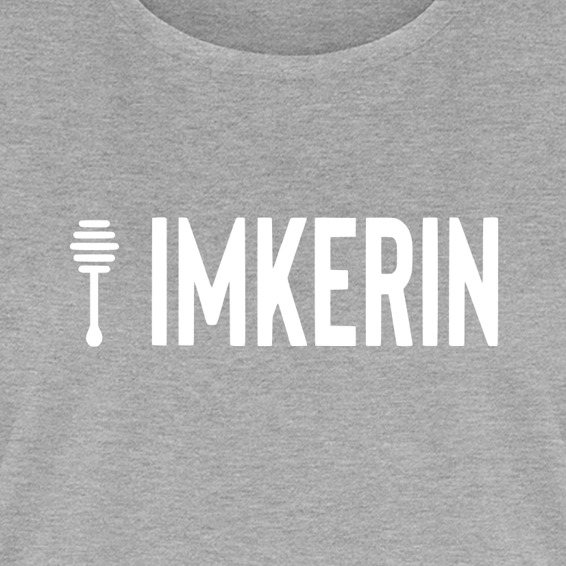 IMKERIN Honig Prime T-Shirt in Grau – Druck im Detail