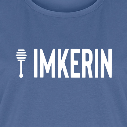 IMKERIN Honig Prime T-Shirt in Steinblau – Druck im Detail