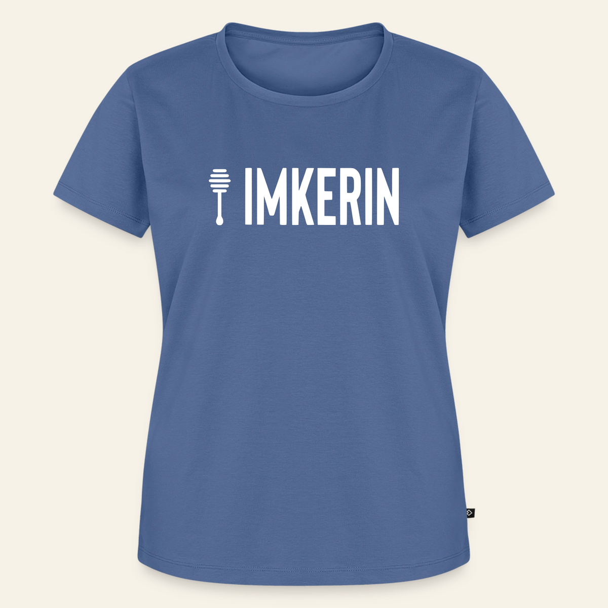 IMKERIN Honig Prime T-Shirt in Steinblau – Vorderseite