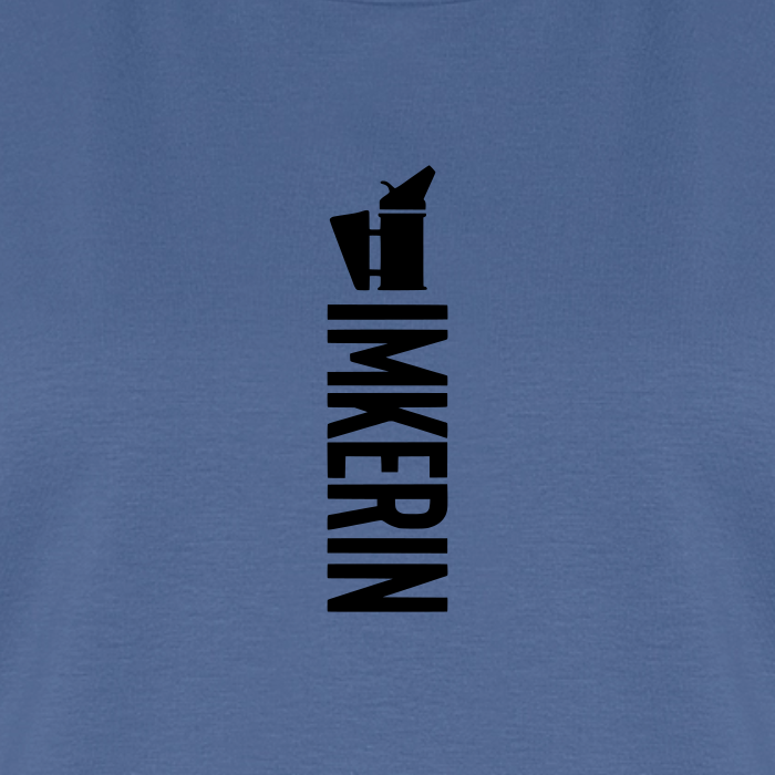 IMKERIN Smoker Alpha T-Shirt in Steinblau – Druck im Detail