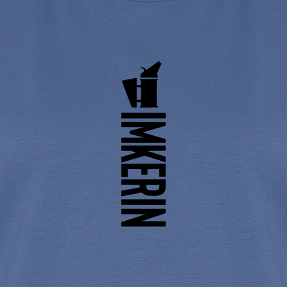 IMKERIN Smoker Alpha T-Shirt in Steinblau – Druck im Detail