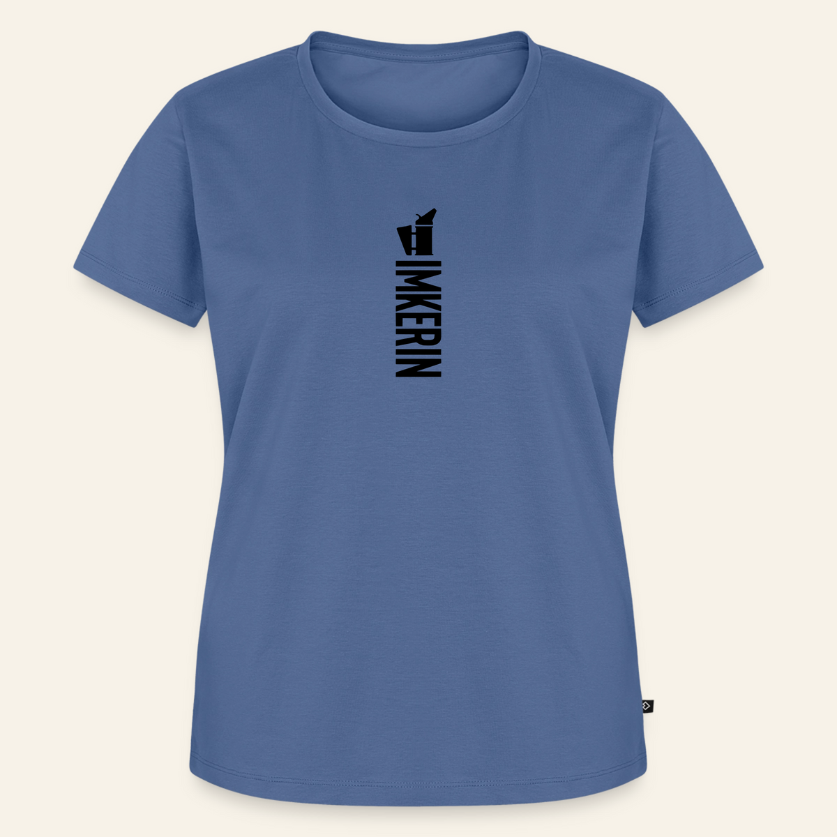 IMKERIN Smoker Alpha T-Shirt in Steinblau – Vorderseite