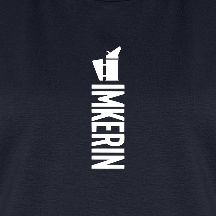 IMKERIN Smoker Alpha T-Shirt in Dunkelblau – Druck im Detail