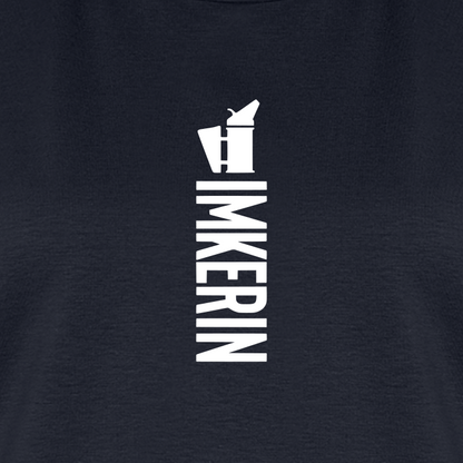 IMKERIN Smoker Alpha T-Shirt in Dunkelblau – Druck im Detail