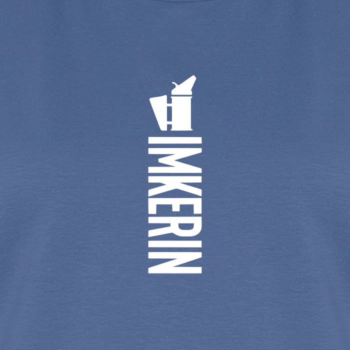 IMKERIN Smoker Alpha T-Shirt in Steinblau – Druck im Detail