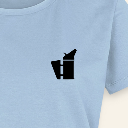 IMKERIN Smoker Bravo T-Shirt in Hellblau – Druck im Detail