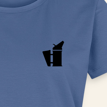 IMKERIN Smoker Bravo T-Shirt in Steinblau – Druck im Detail