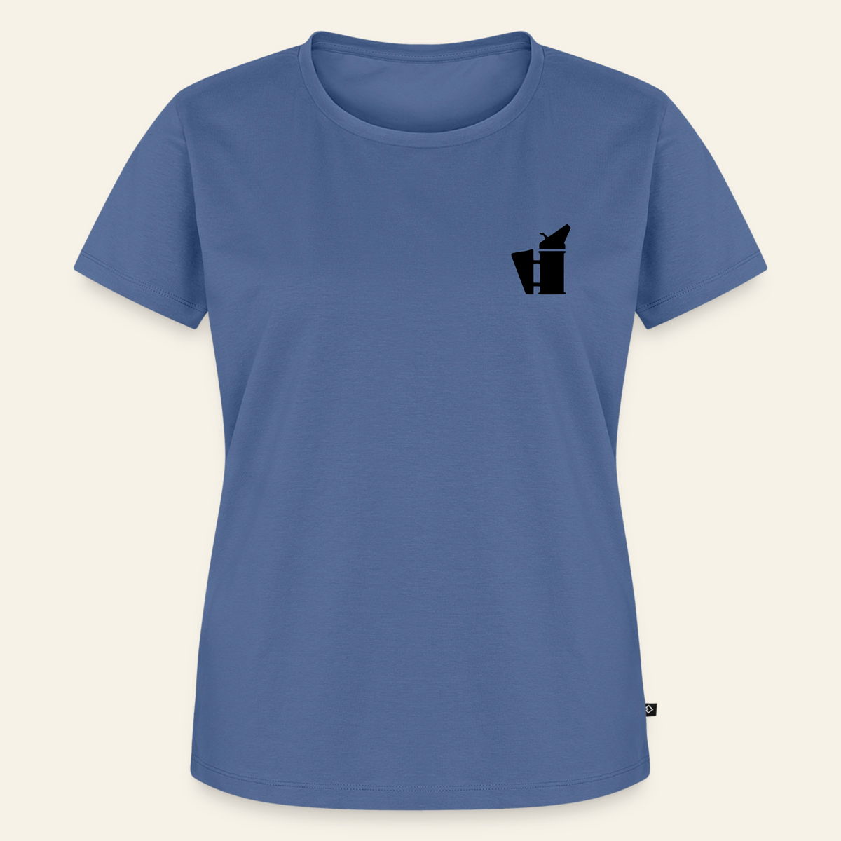 IMKERIN Smoker Bravo T-Shirt in Steinblau – Vorderseite