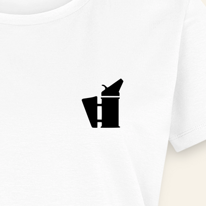 IMKERIN Smoker Bravo T-Shirt in Weiß – Druck im Detail