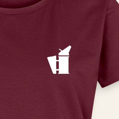 IMKERIN Smoker Bravo T-Shirt in Bordeaux – Druck im Detail
