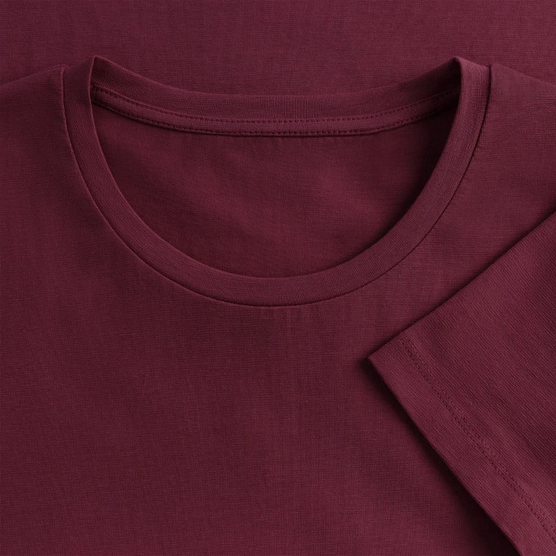 IMKERIN Smoker Bravo T-Shirt in Bordeaux – Stoff im Detail