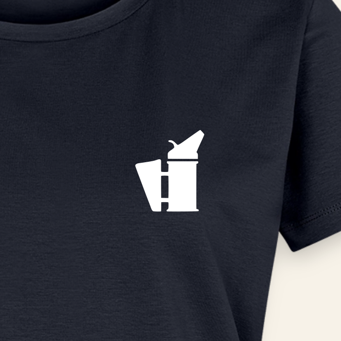 IMKERIN Smoker Bravo T-Shirt in Dunkelblau – Druck im Detail