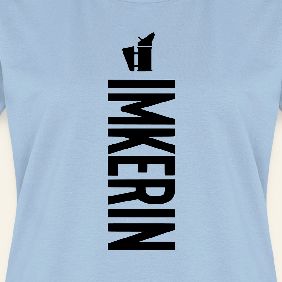 IMKERIN Smoker Charlie T-Shirt in Hellblau – Druck im Detail
