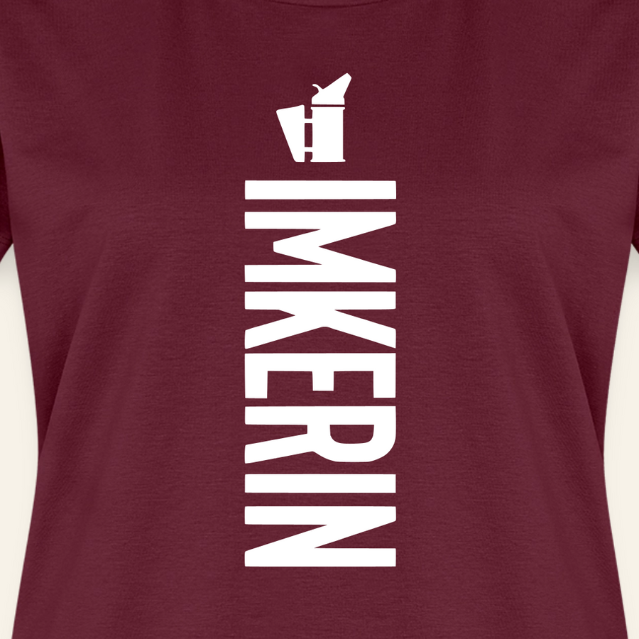 IMKERIN Smoker Charlie T-Shirt in Bordeaux – Druck im Detail