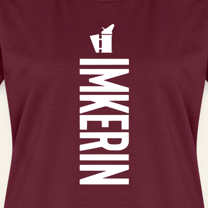 IMKERIN Smoker Charlie T-Shirt in Bordeaux – Druck im Detail