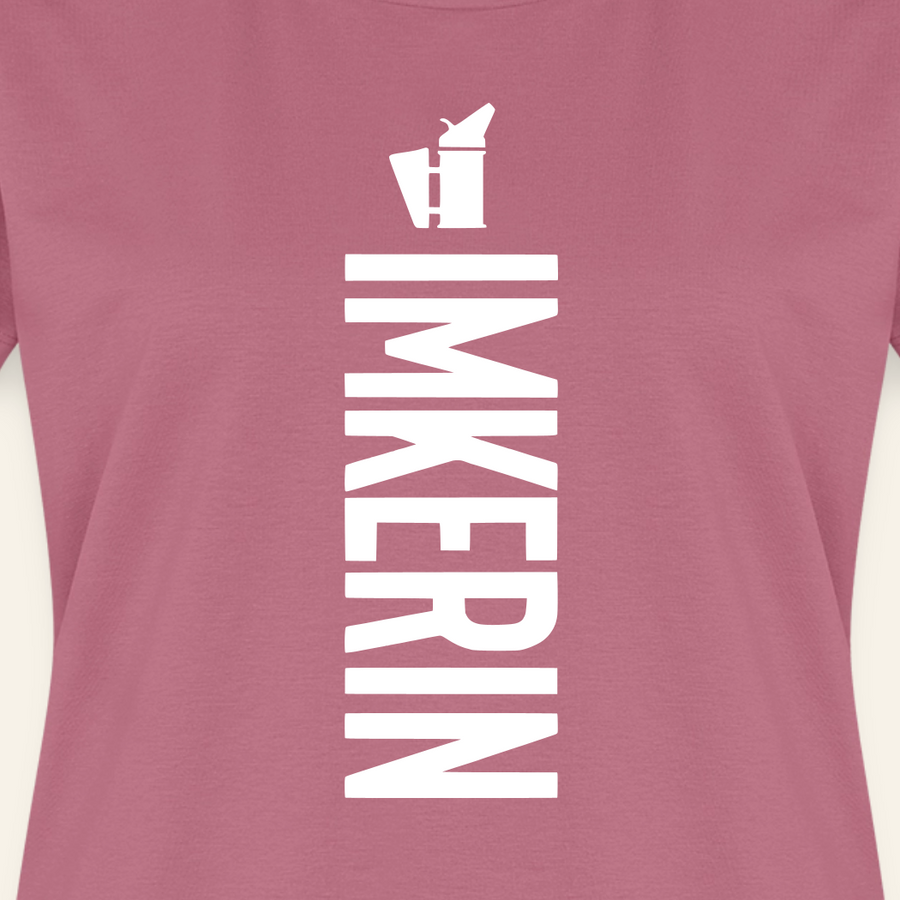 IMKERIN Smoker Charlie T-Shirt in Mauve – Druck im Detail