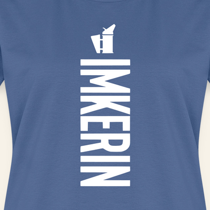 IMKERIN Smoker Charlie T-Shirt in Steinblau – Druck im Detail
