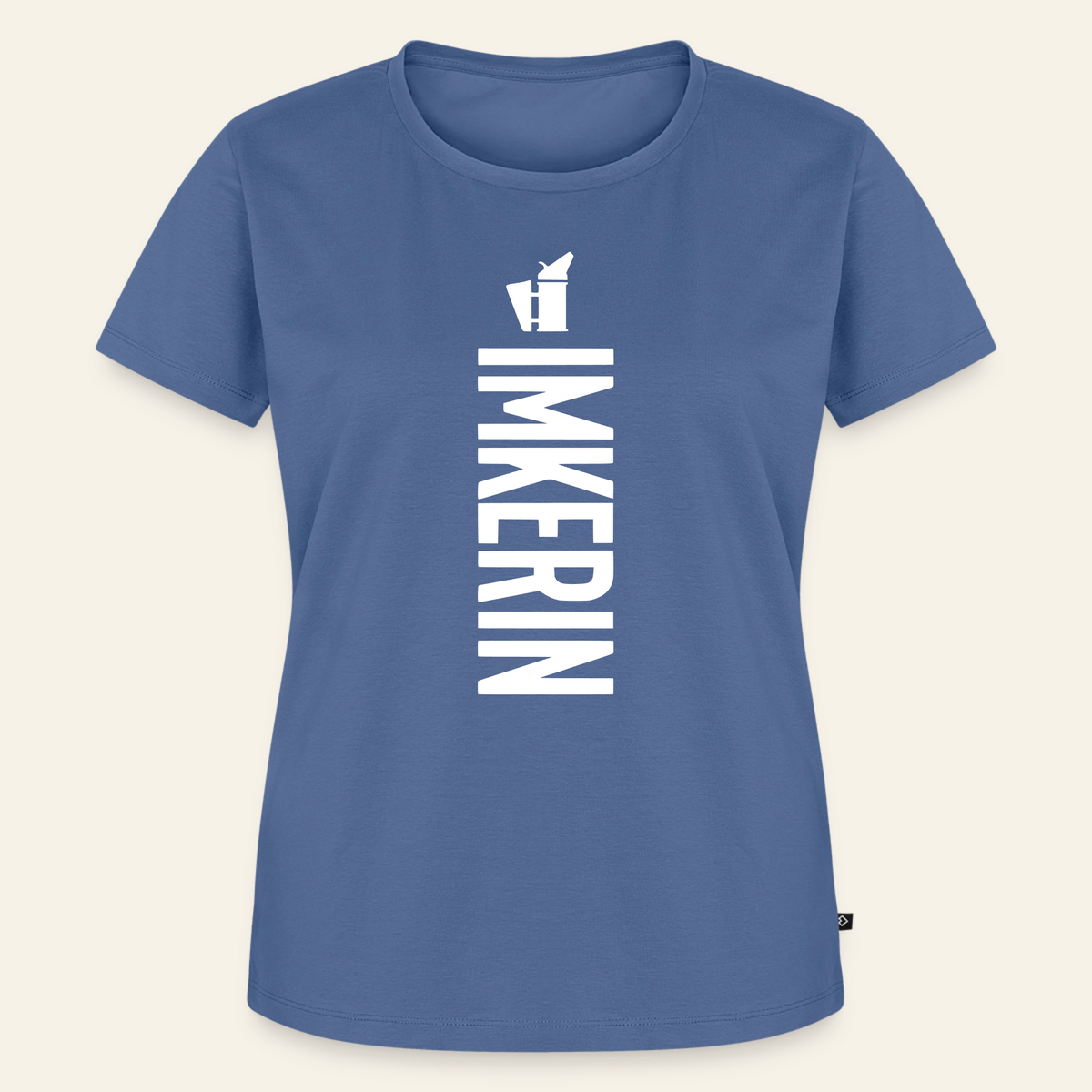 IMKERIN Smoker Charlie T-Shirt in Steinblau – Vorderseite