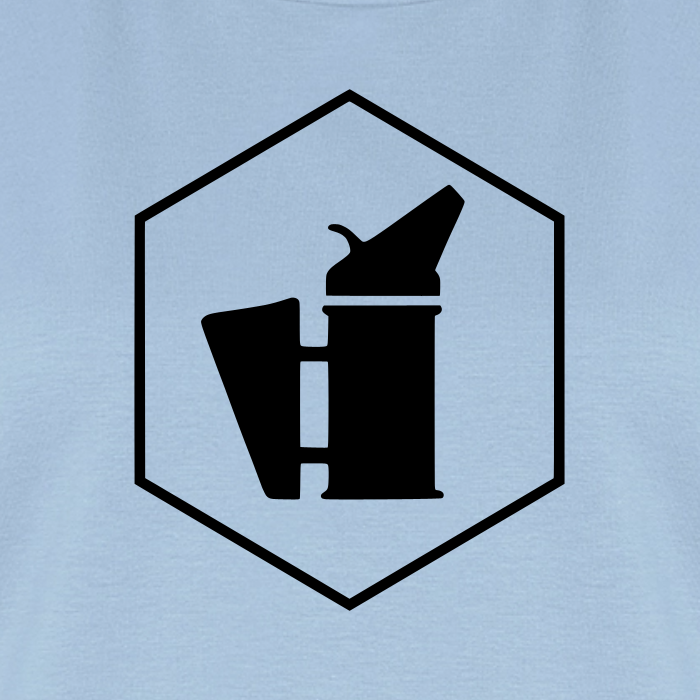 IMKERIN Smoker Delta Stark T-Shirt in Hellblau – Druck im Detail