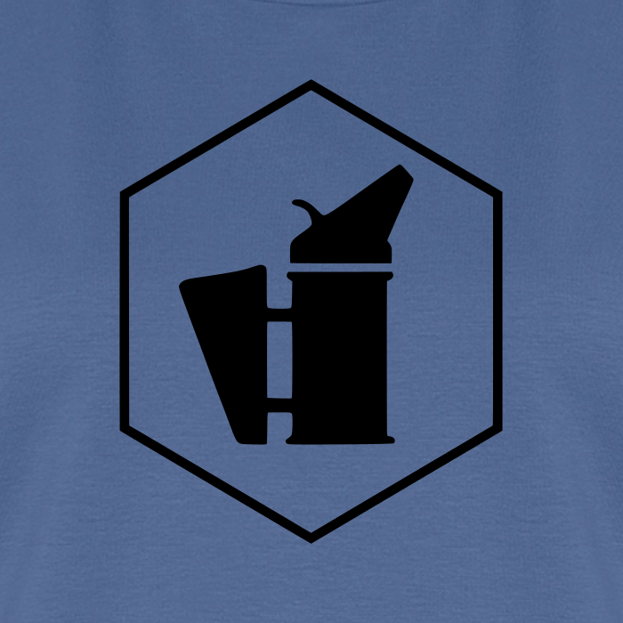 IMKERIN Smoker Delta Stark T-Shirt in Steinblau – Druck im Detail