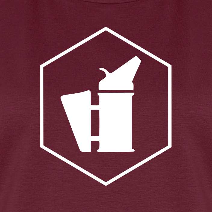 IMKERIN Smoker Delta Stark T-Shirt in Bordeaux – Druck im Detail